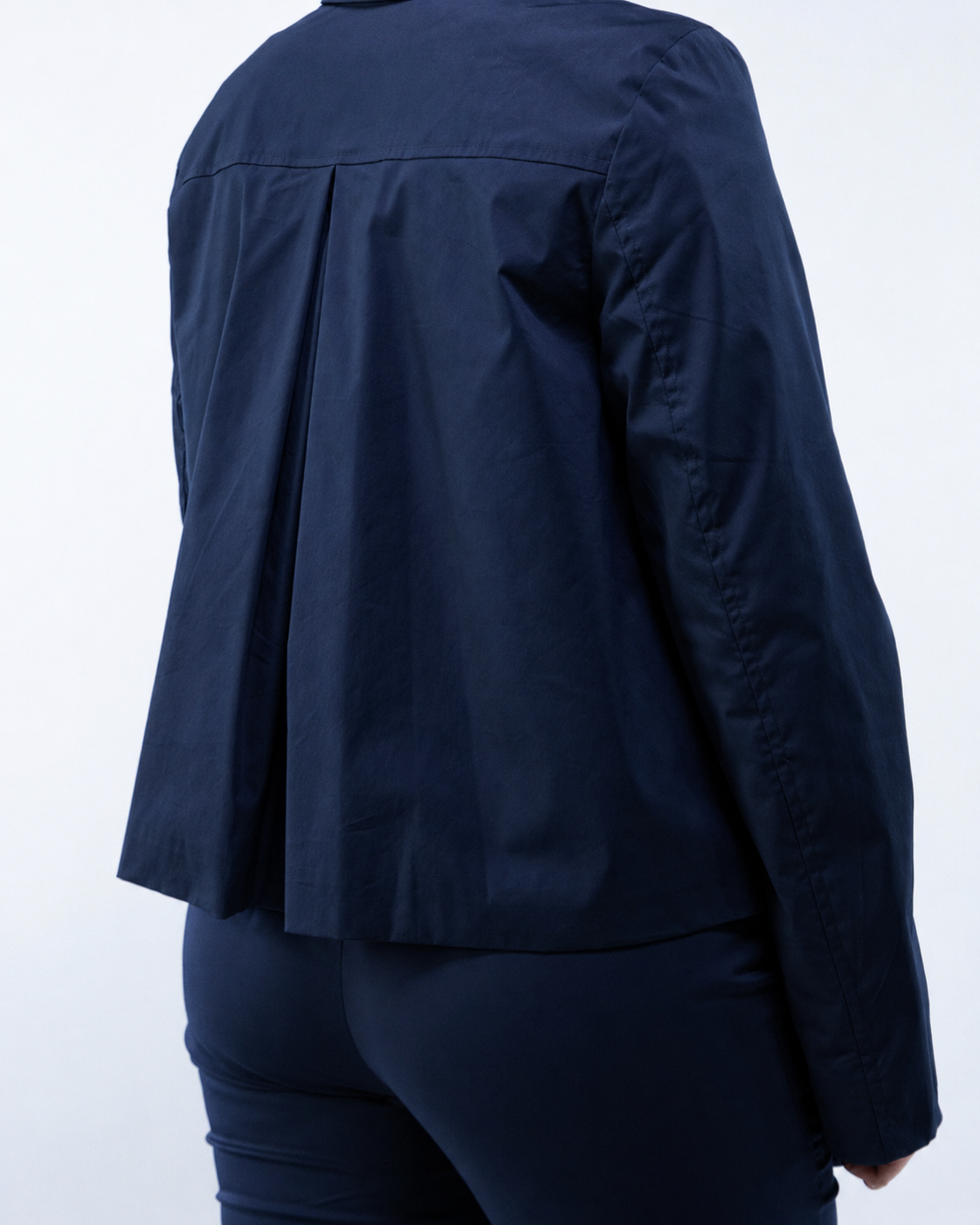 Giacca zip cotone collo camicia