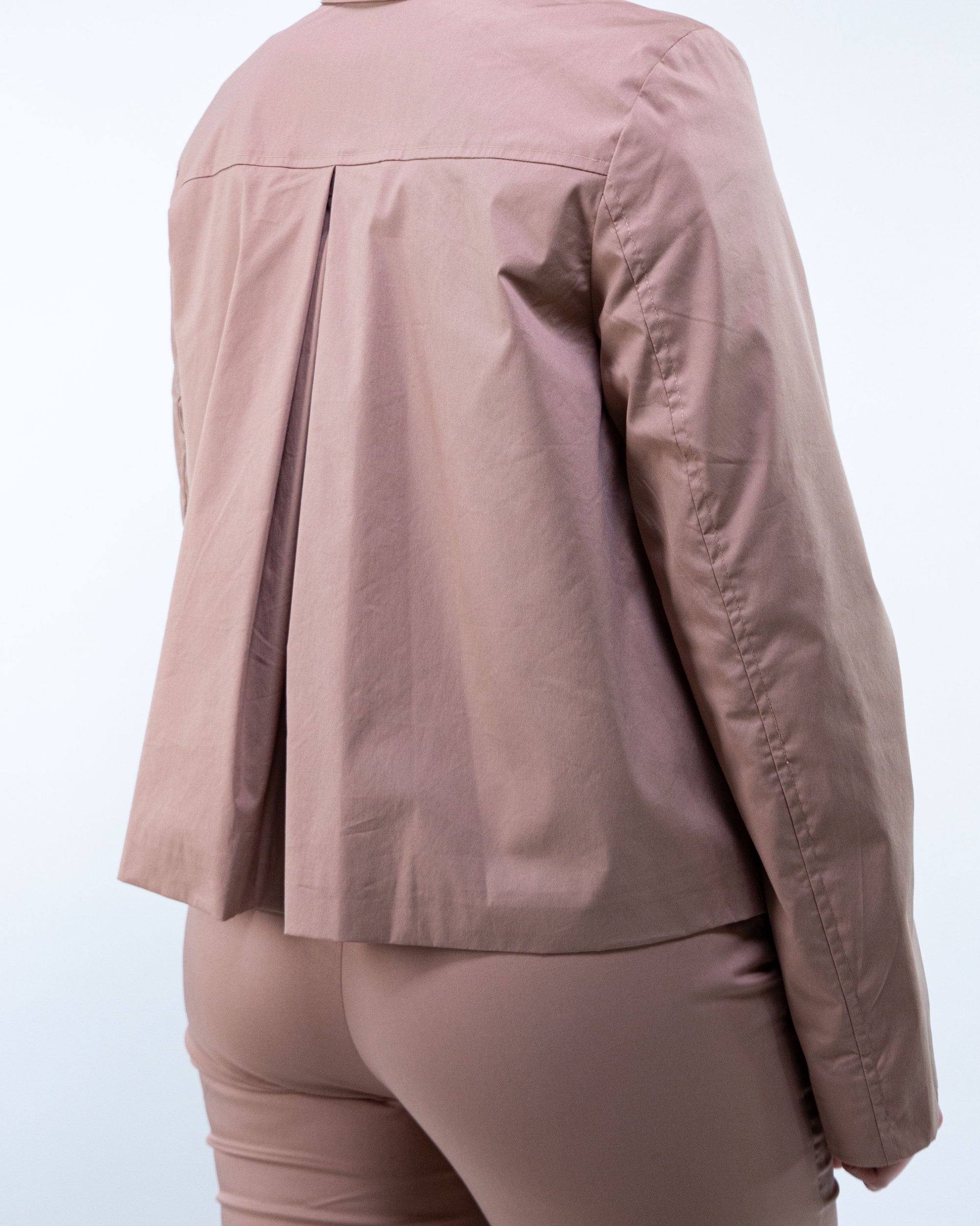 Giacca zip cotone collo camicia