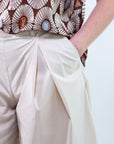 Bermuda in cotone stretch satin