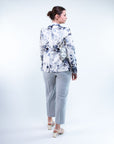 Blusa manica a gomito in raso fantasia floreale