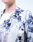 Blusa manica a gomito in raso fantasia floreale