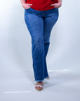 Jeans Wide Leg con fondo sfrangiato