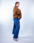 Jeans Wide Leg con fondo sfrangiato