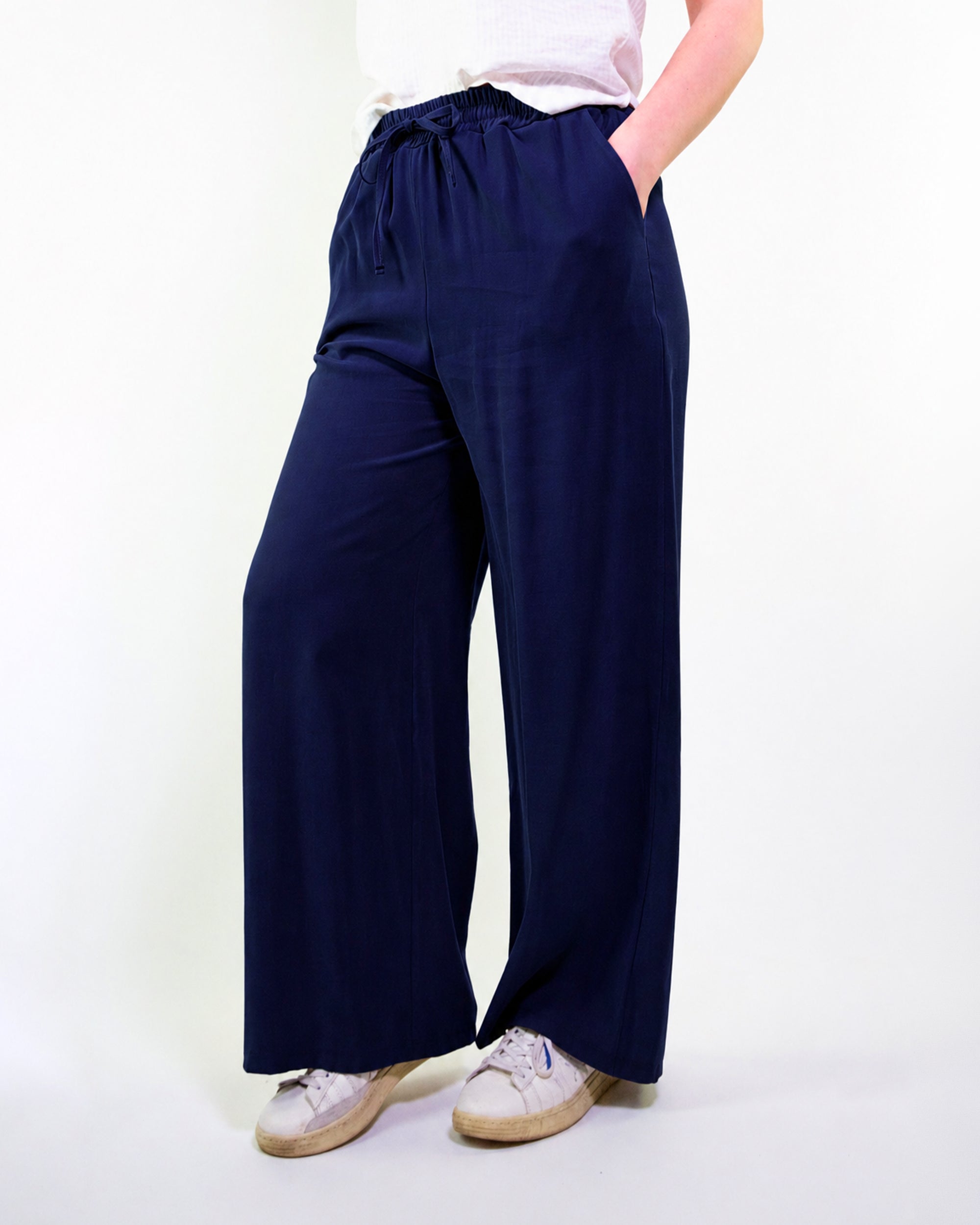 PANTALONE LARGO IN TWILL DI VISCOSA / MILITARE