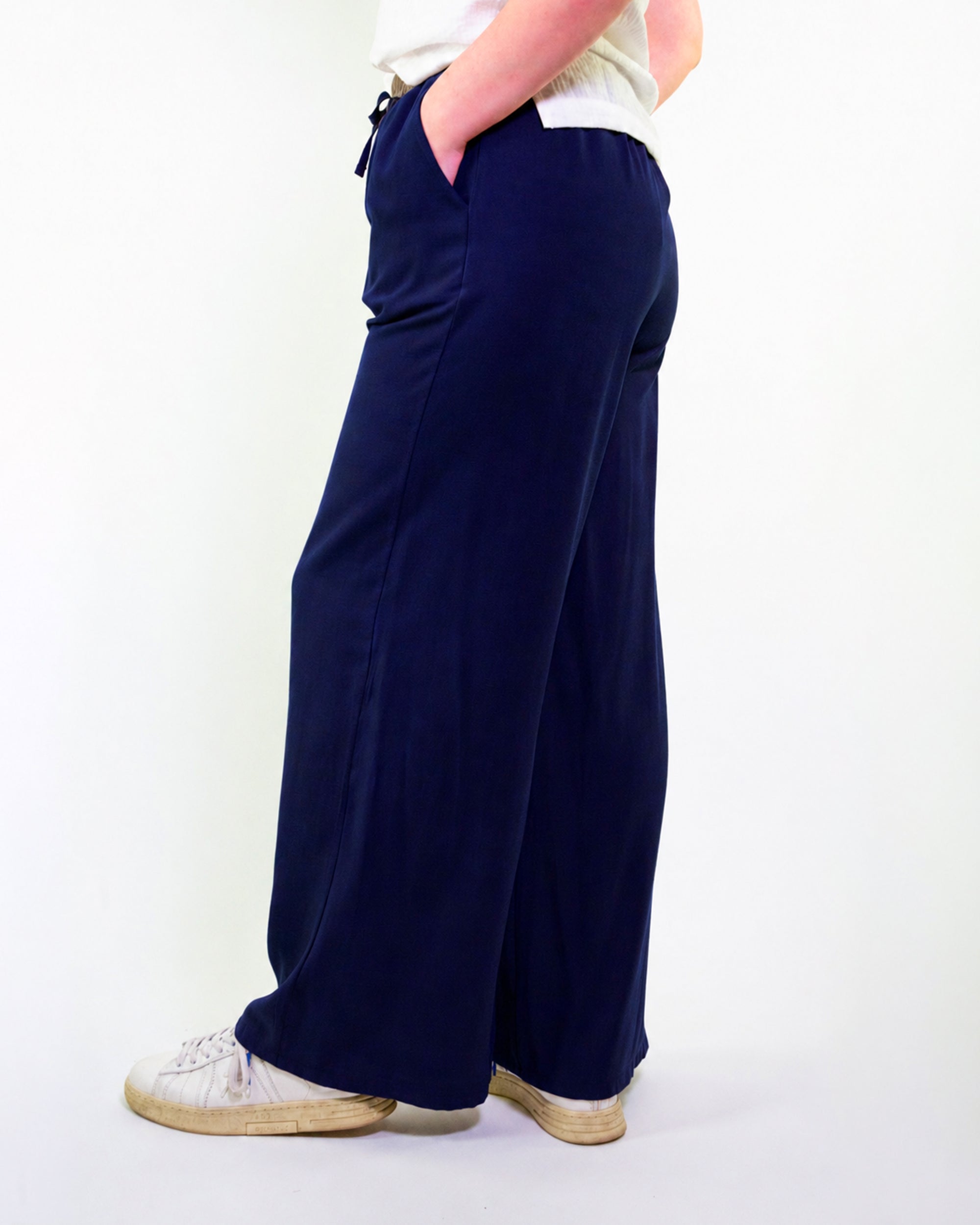 PANTALONE LARGO IN TWILL DI VISCOSA / MILITARE