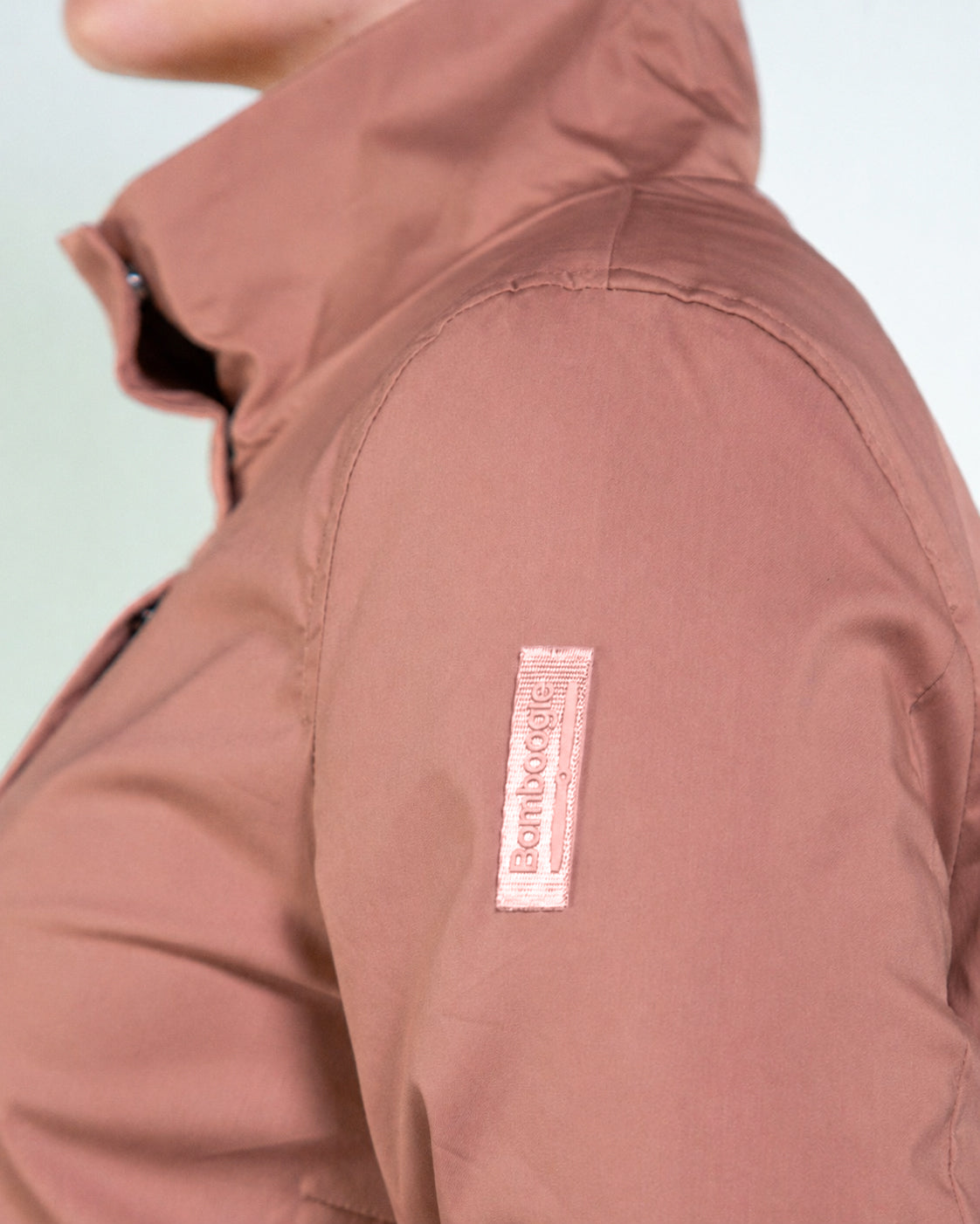 Spolverino in cotone stretch saten senza cappuccio