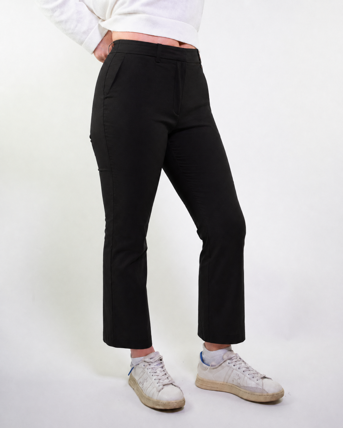 Pantalone vestibilità dritta cotone stretch satin