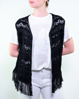 Gilet macramè con frange