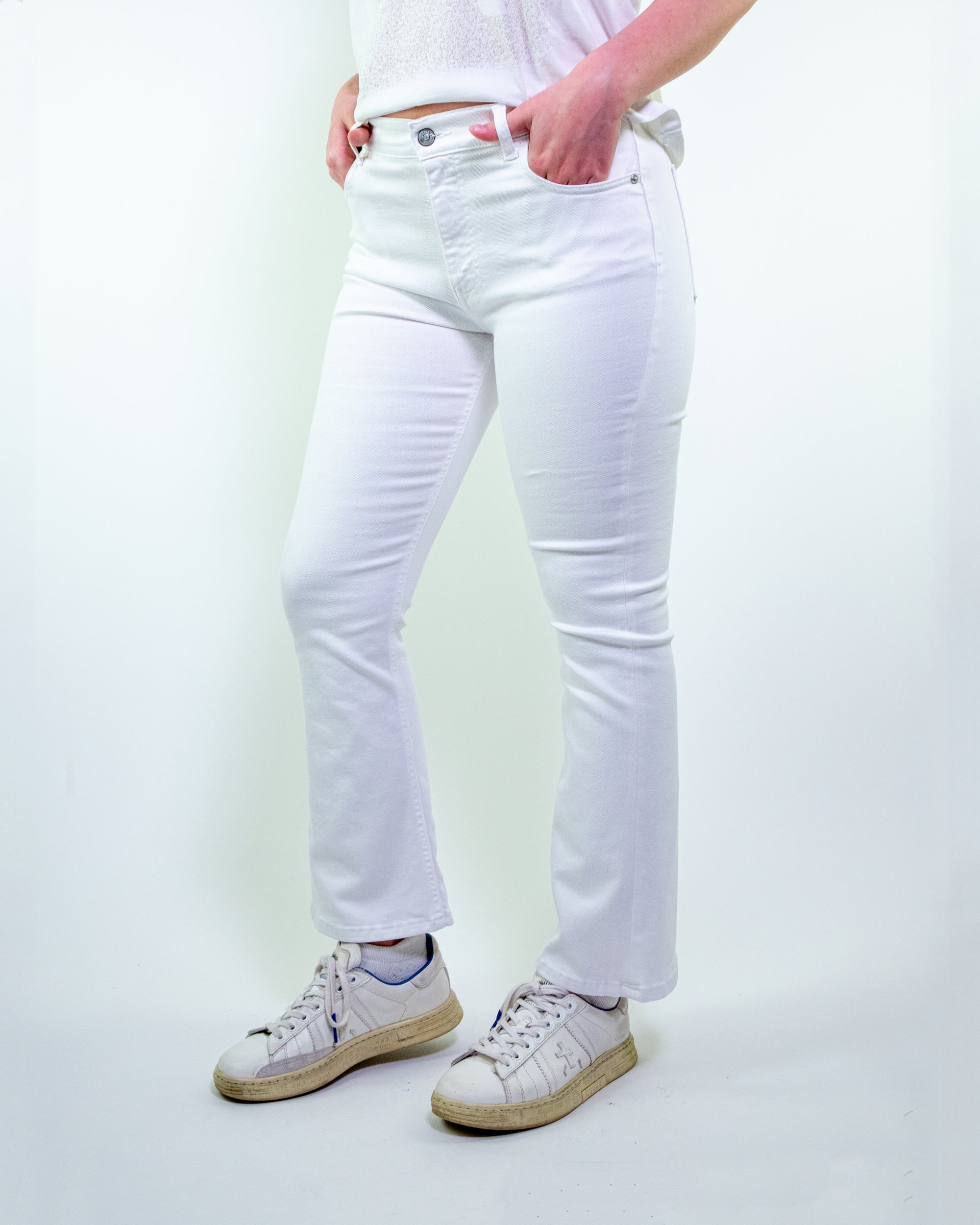 Jeans trombetta bianco