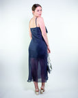 Abito midi in lyocell con rouge sul davanti