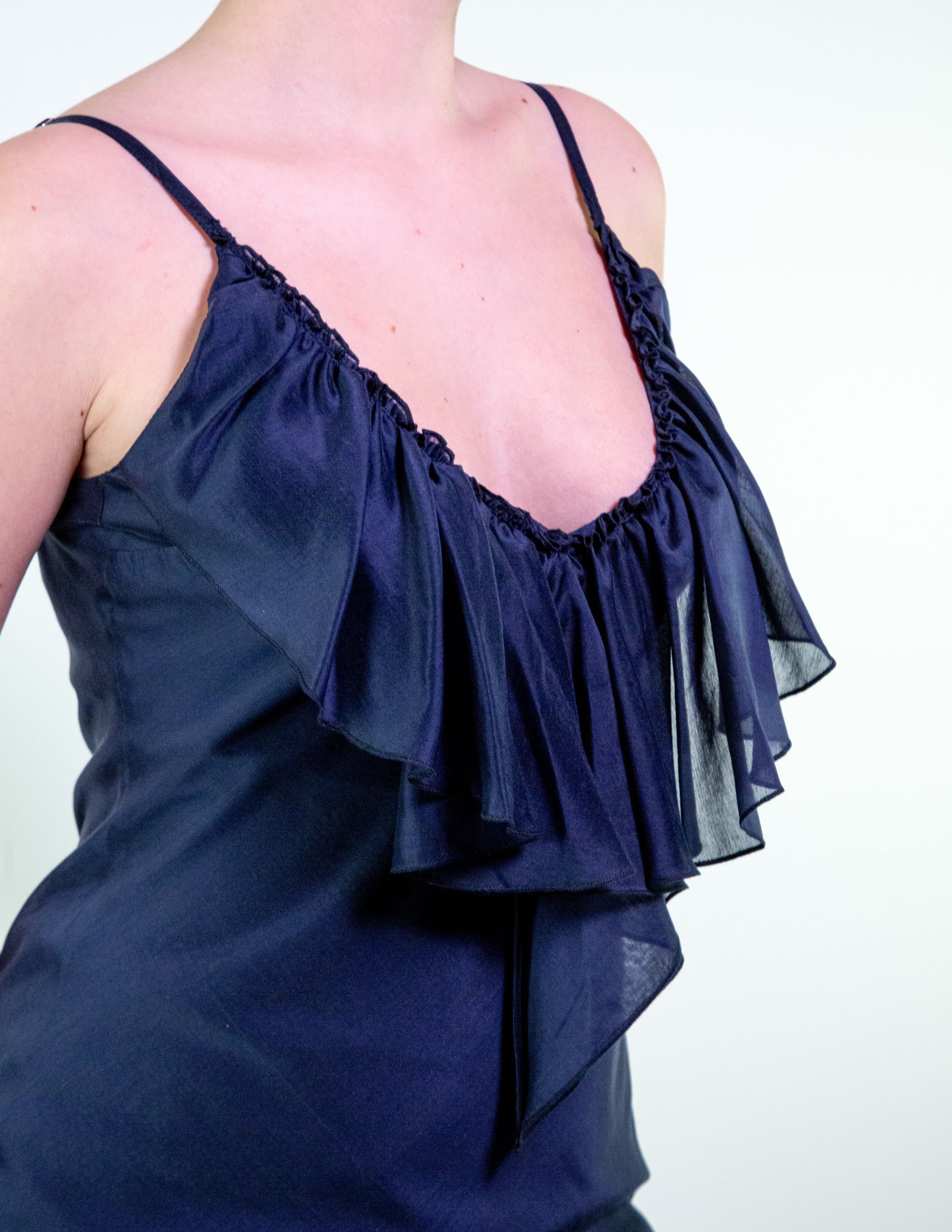 Abito midi in lyocell con rouge sul davanti