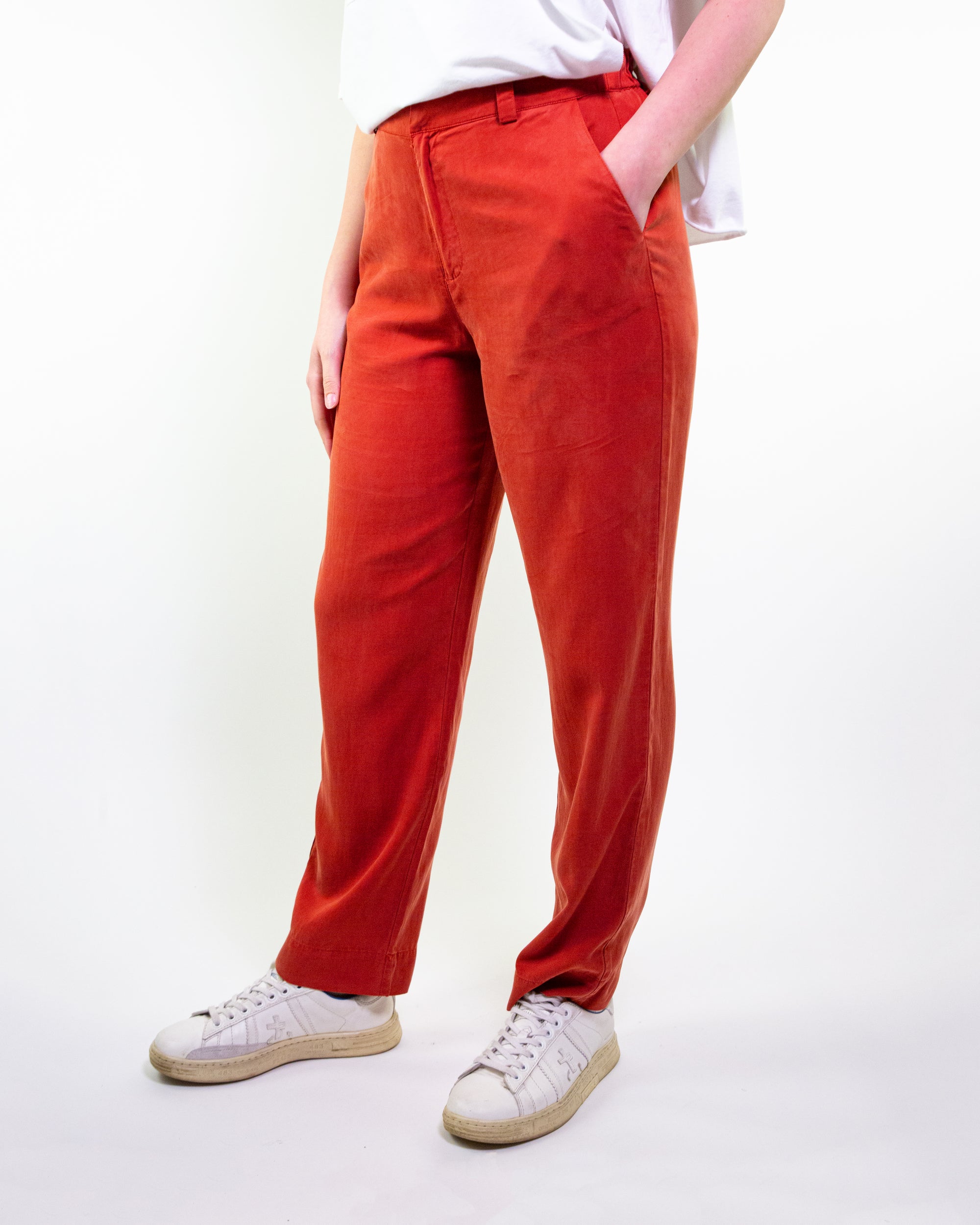 PANTALONE Dritto con 1/2 elastico in tencel