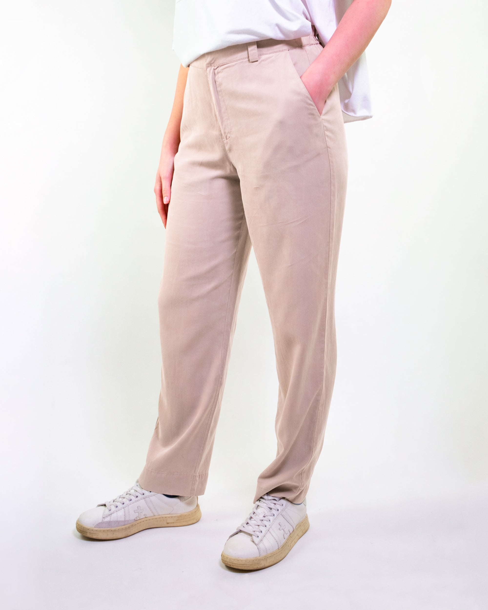 PANTALONE Dritto con 1/2 elastico in tencel