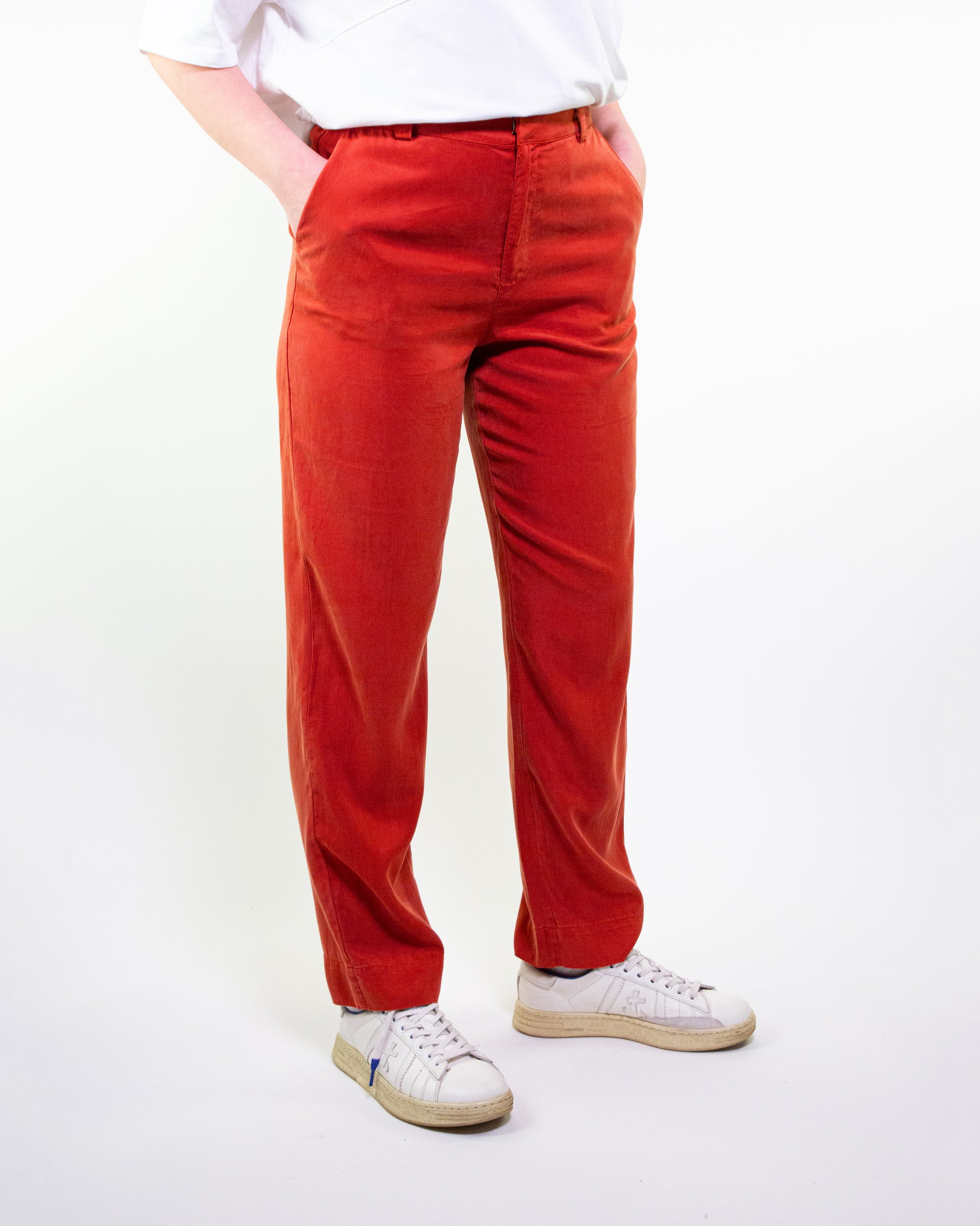 PANTALONE Dritto con 1/2 elastico in tencel