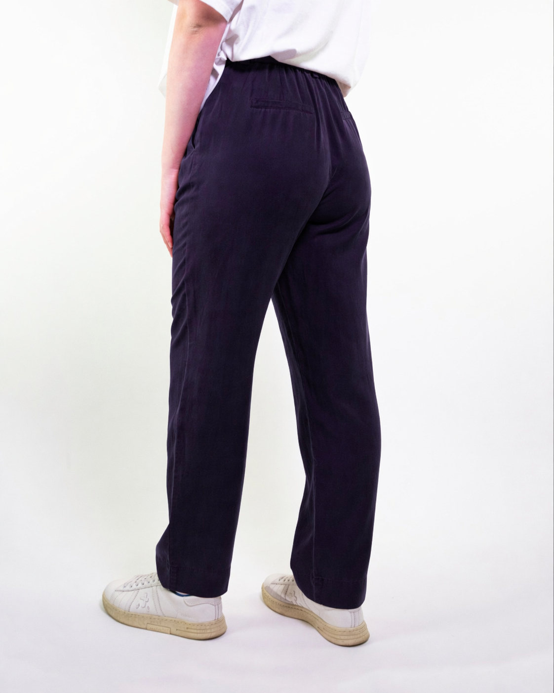 PANTALONE Dritto con 1/2 elastico in tencel