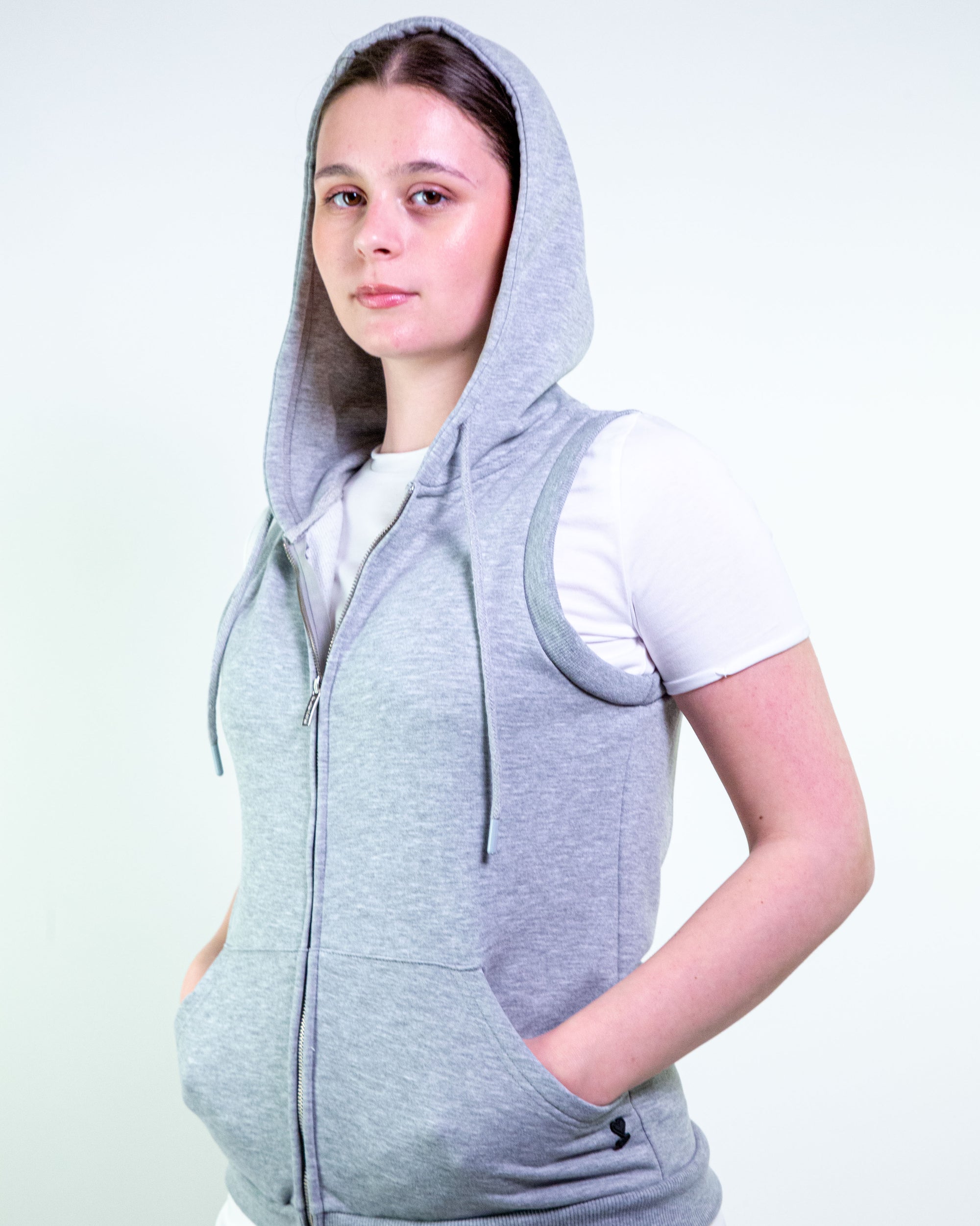 Gilet in felpa con cappuccio