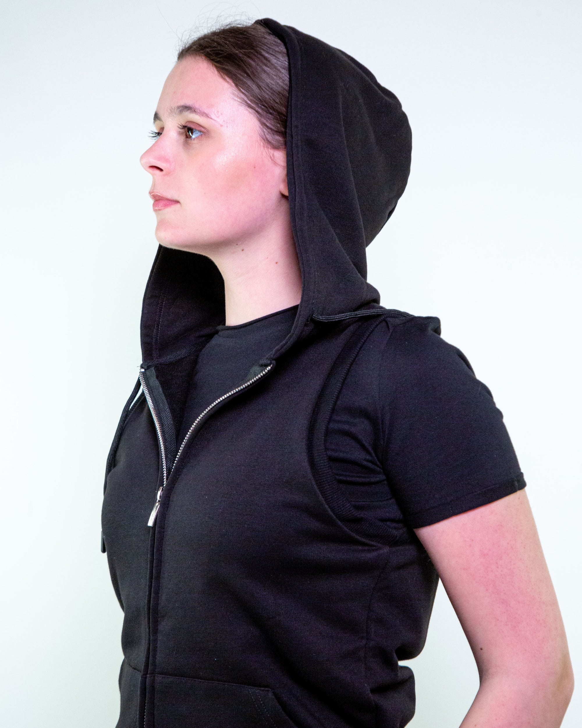 Gilet in felpa con cappuccio