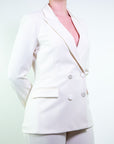 Blazer doppiopetto con inserti in raso