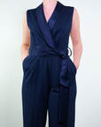 Jumpsuit con inserti in raso
