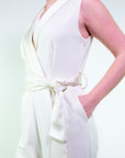 Jumpsuit con inserti in raso
