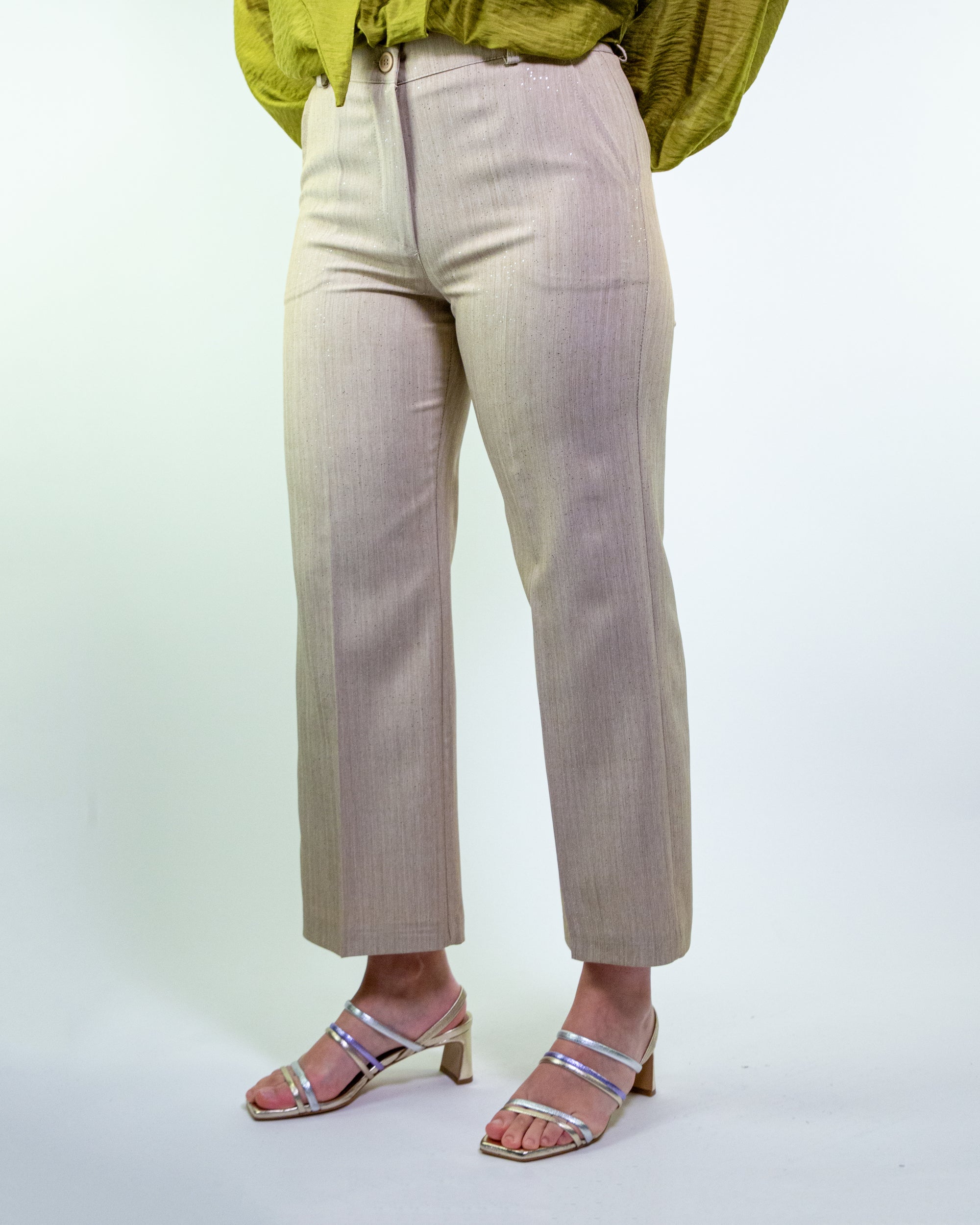 Pantalone largo tasca chino con dettaglio lurex