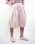 Bermuda in cotone stretch satin