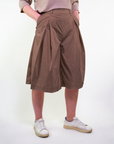 Bermuda in cotone stretch satin
