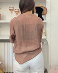 Camicia in mussola di viscosa con manica ad elastico + collanine