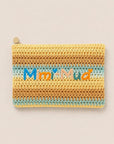 PORTAOGGETTI A RIGHE IN STRAW PAPER E LOGO