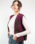 GILET RICAMATO MISTO LANA