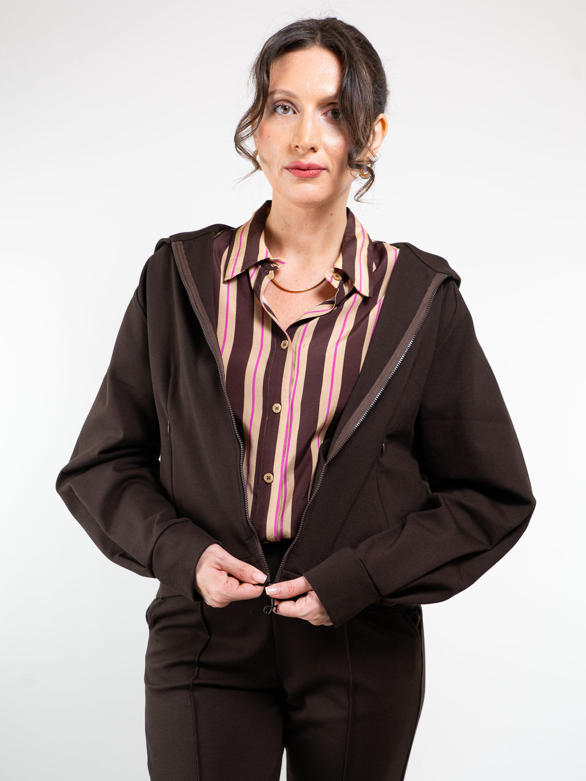 GIACCA FELPA CON CAPPUCCIO E ZIP