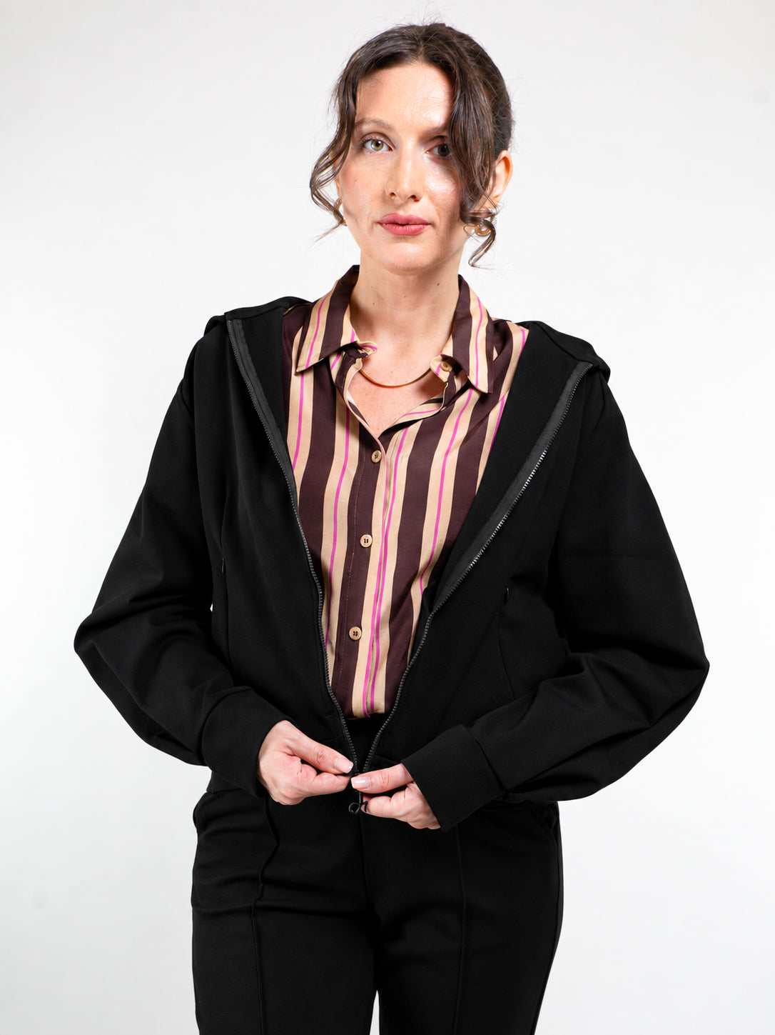 GIACCA FELPA CON CAPPUCCIO E ZIP