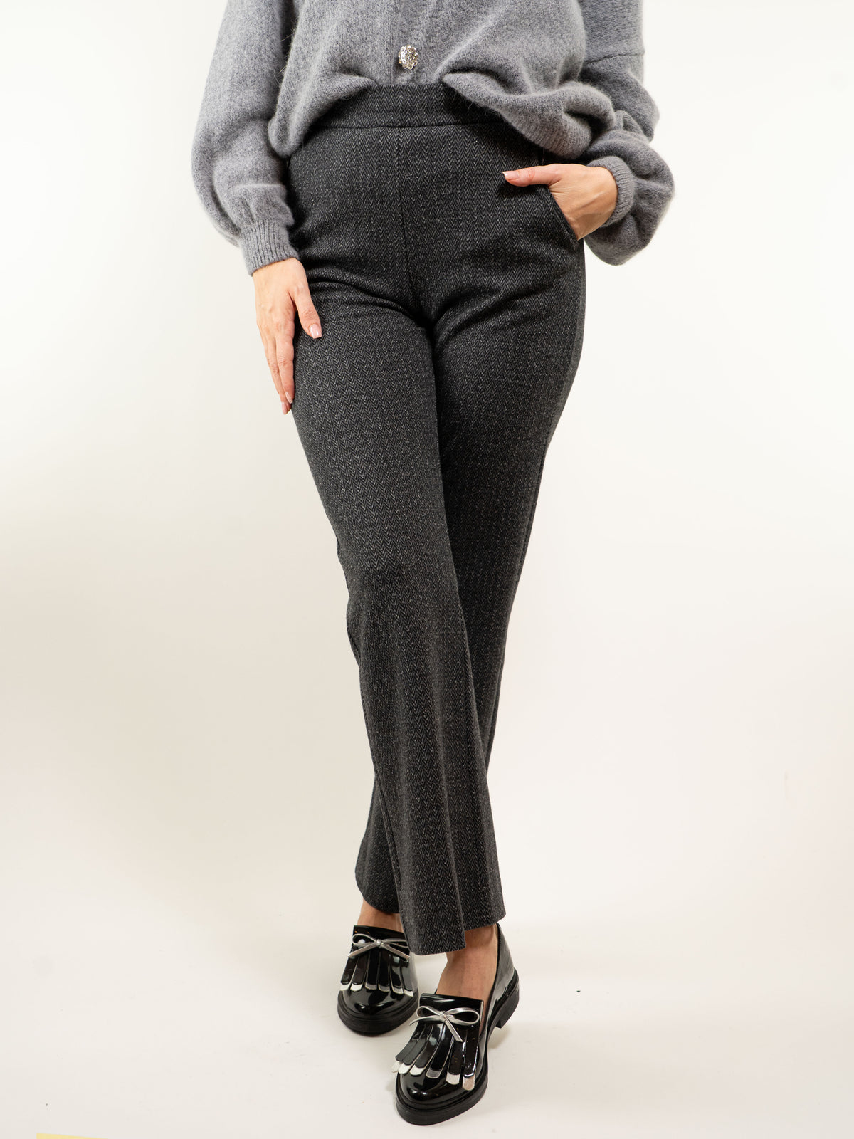 PANTALONE CON ELASTICO GAMBA DRITTA ZAMPETTA SPIGATO