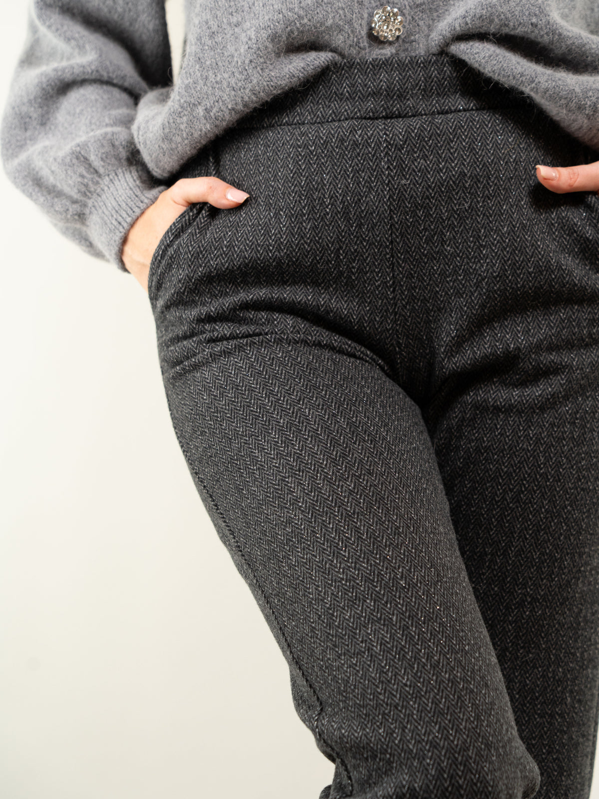 PANTALONE CON ELASTICO GAMBA DRITTA ZAMPETTA SPIGATO