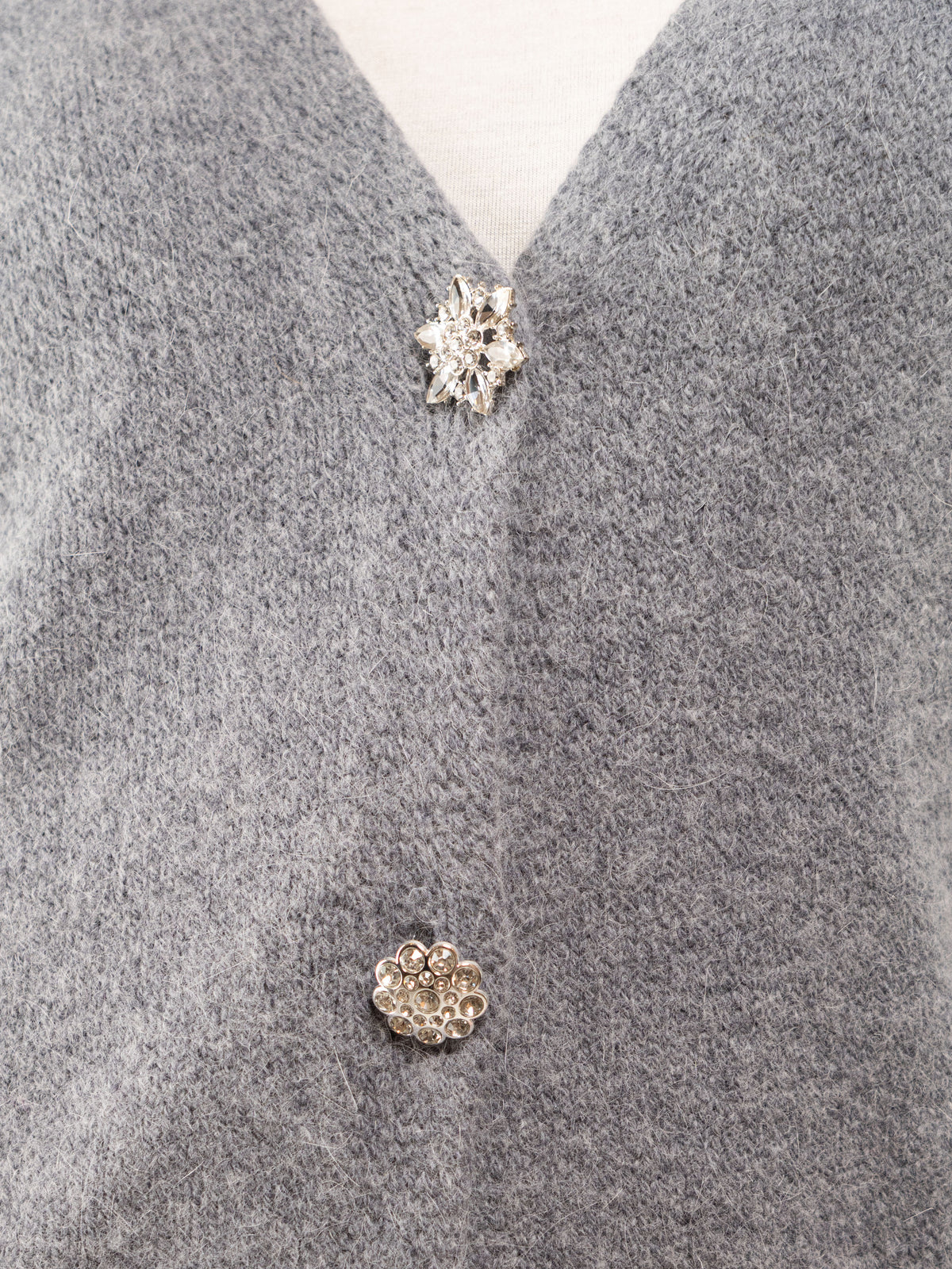 CARDIGAN MISTO LANA BOTTONE GIOIELLO
