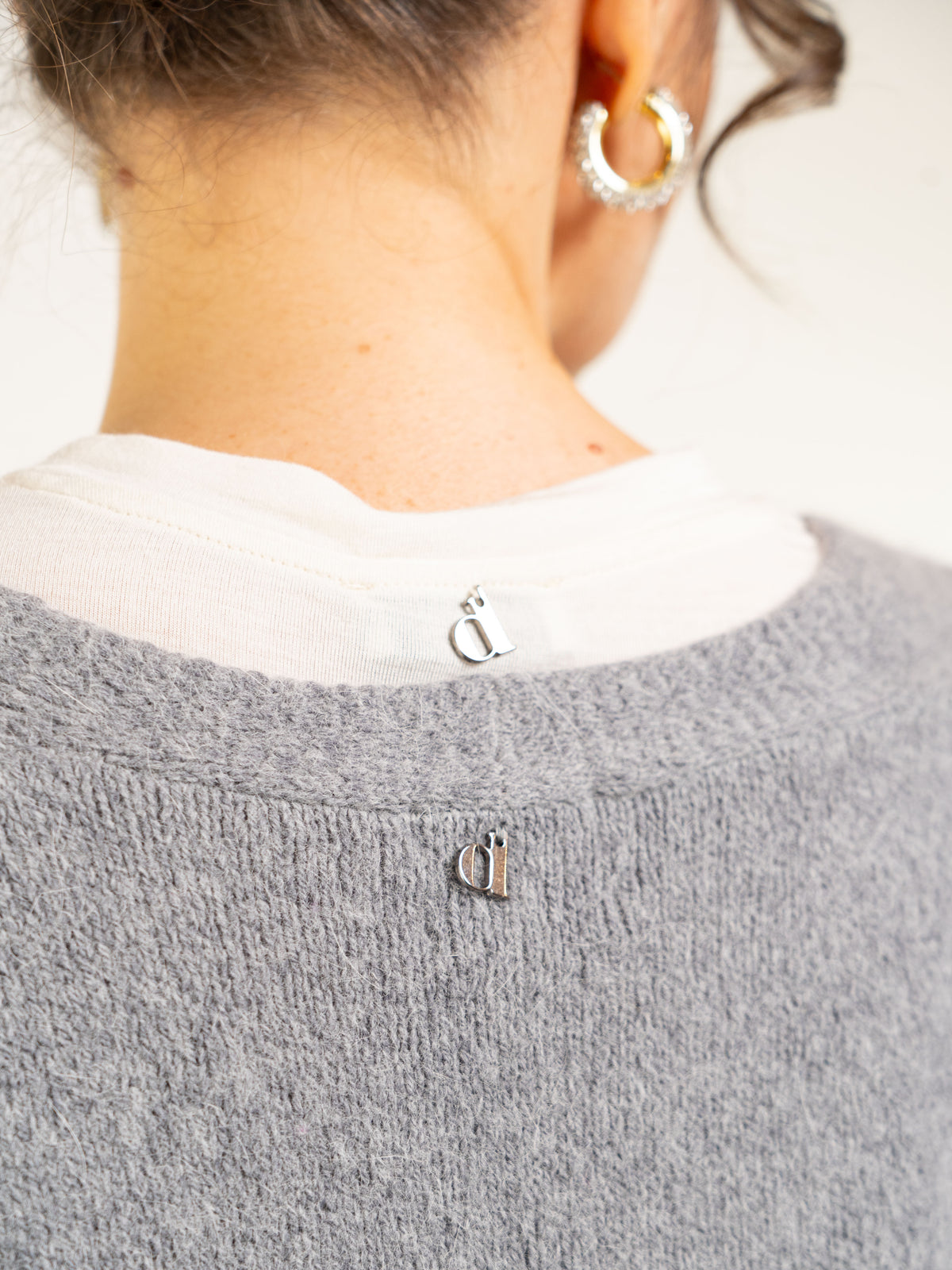 CARDIGAN MISTO LANA BOTTONE GIOIELLO