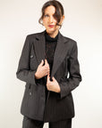 BLAZER GESSATO DOPPIO PETTO E PENCE