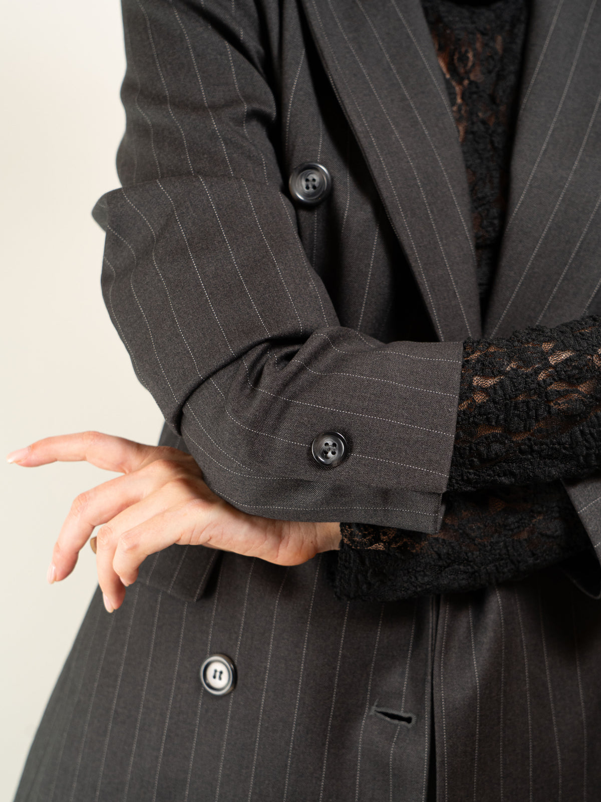 BLAZER GESSATO DOPPIO PETTO E PENCE