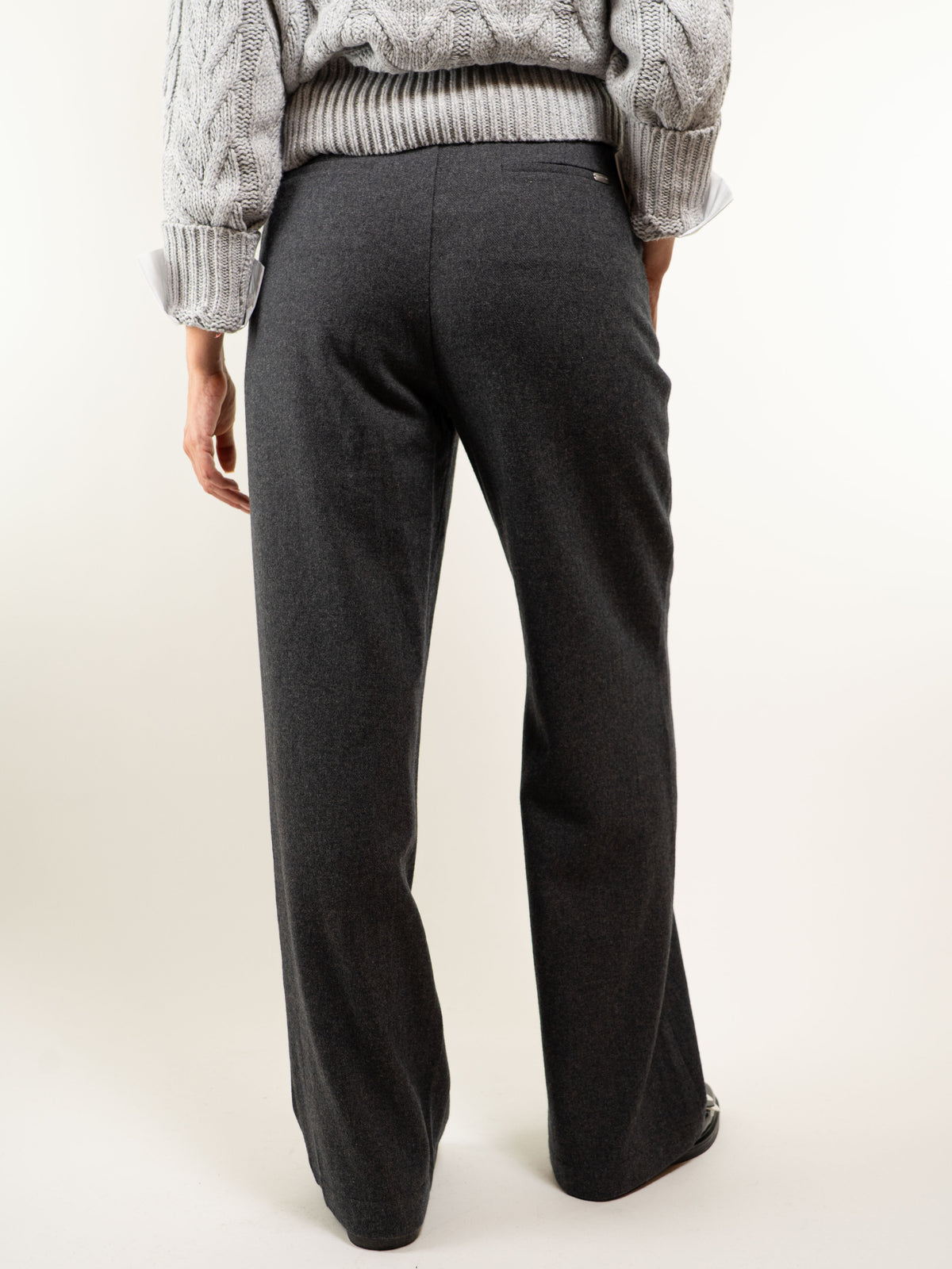 PANTALONE WIDE LEG DONNA MISTO LANA