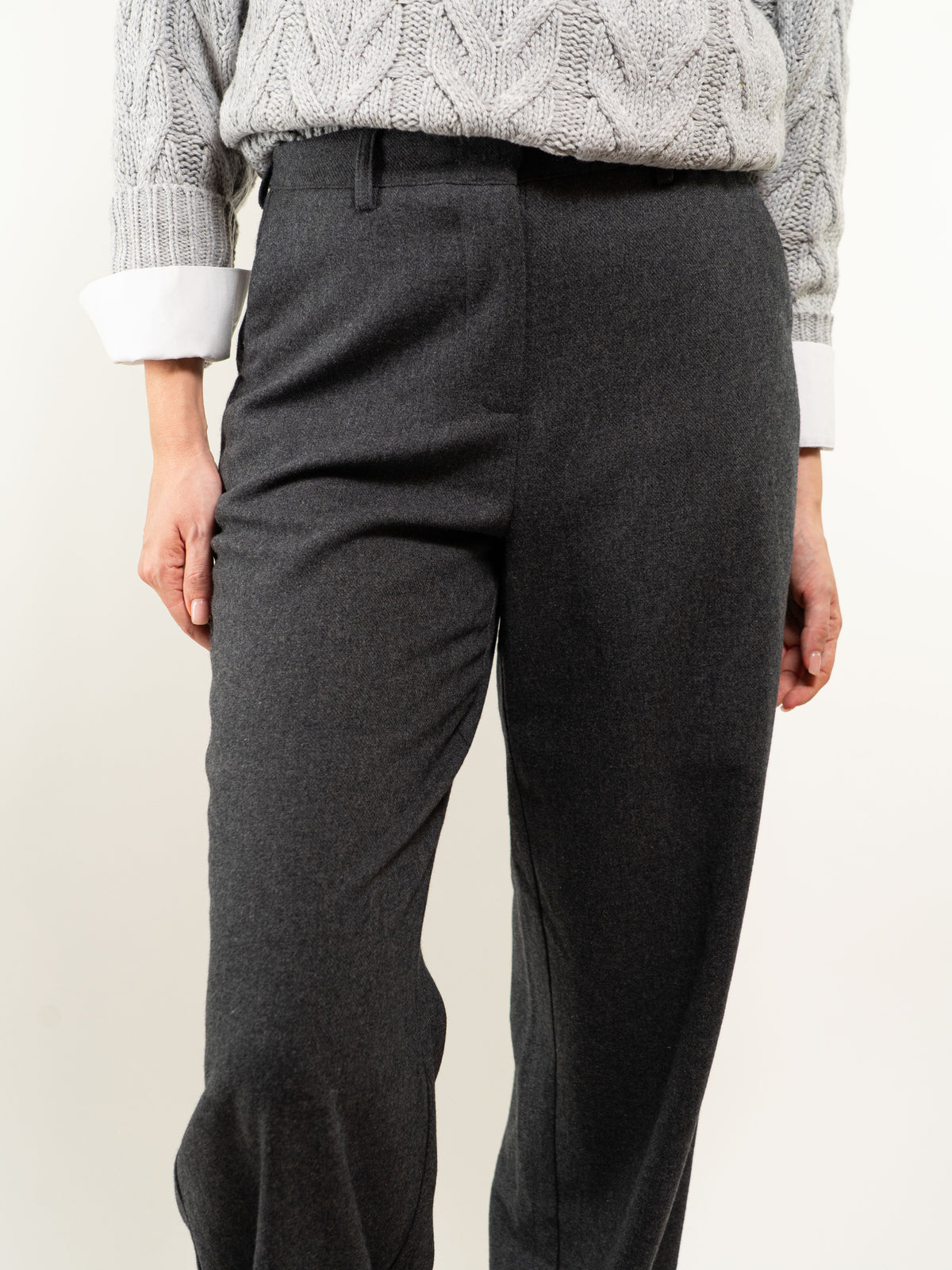 PANTALONE WIDE LEG DONNA MISTO LANA