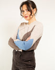 PULL OVER ROMBI SCOLLO V IN MISTO CASHMERE