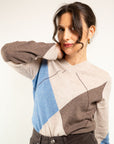 PULL OVER ROMBI SCOLLO V IN MISTO CASHMERE