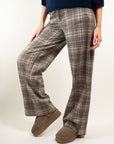 PANTALONI CON ELASTICO A GAMBA LARGA IN VELLUTO A COSTE