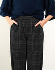 PANTALONI CON ELASTICO A GAMBA LARGA IN VELLUTO A COSTE