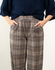 PANTALONI CON ELASTICO A GAMBA LARGA IN VELLUTO A COSTE