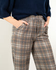 PANTALONI CON ELASTICO A GAMBA LARGA IN VELLUTO A COSTE