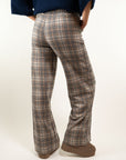 PANTALONE CON ELASTICO GAMBA LARGA IN CHECK