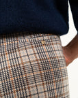 PANTALONE CON ELASTICO GAMBA LARGA IN CHECK