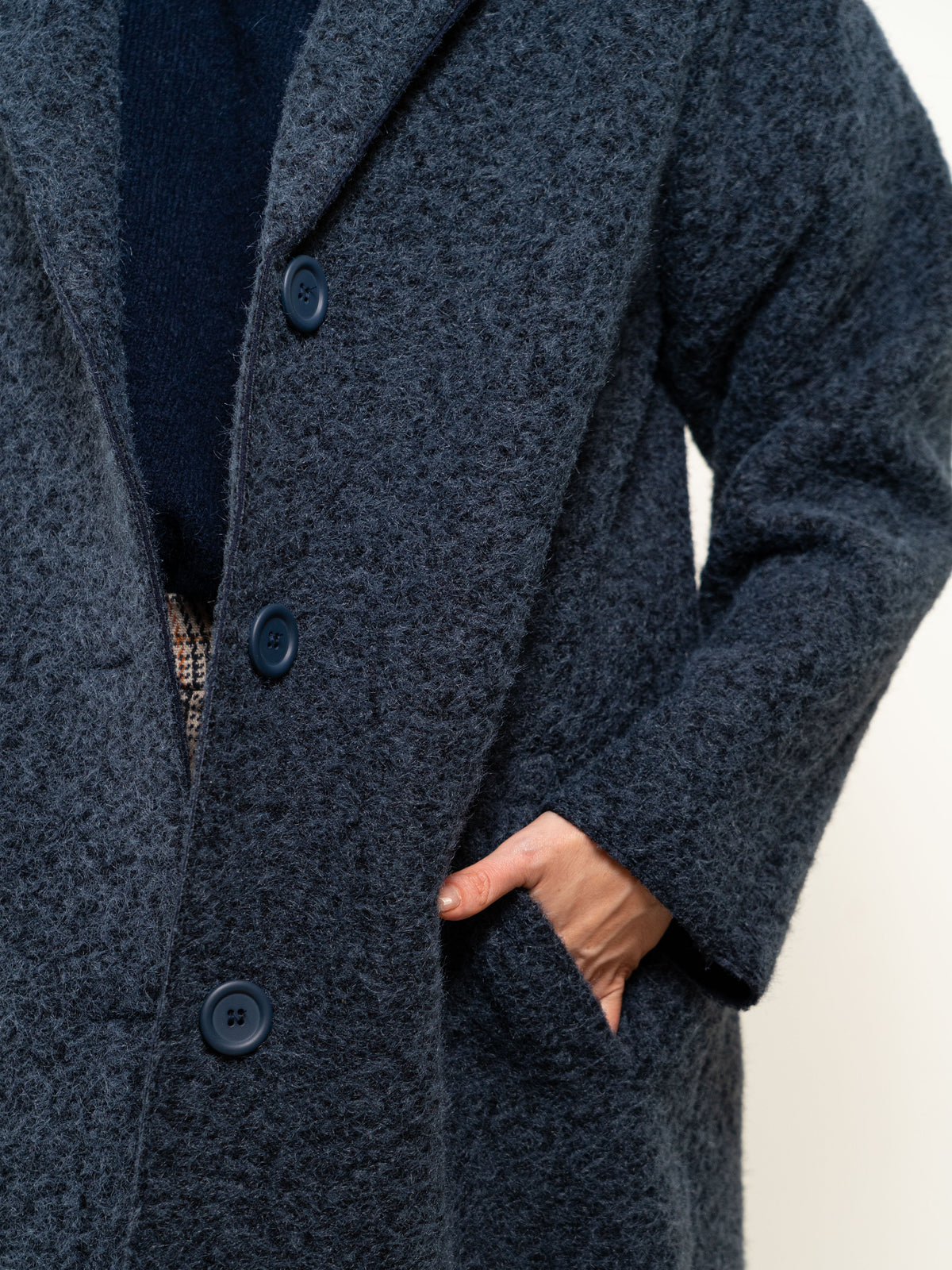 CAPPOTTO MONOPETTO TESSUTO RICCIOLINO