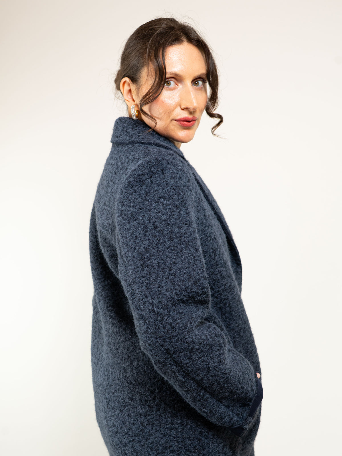 CAPPOTTO MONOPETTO TESSUTO RICCIOLINO